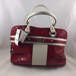 Giani Bernini Glazed Red/Bone Leather Satchel